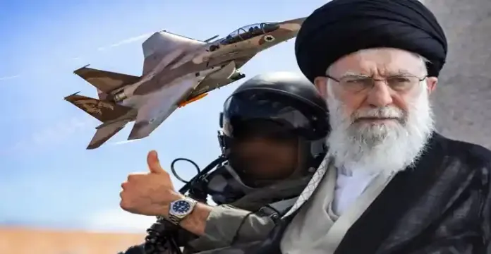 la Fuerza Aérea de Israel (IAF) atacando 500 objetivos en Irán