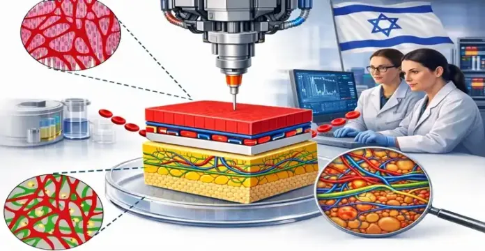 Implante de tejido humano impreso en 3D con tecnología israelí, redes vasculares y linfáticas.